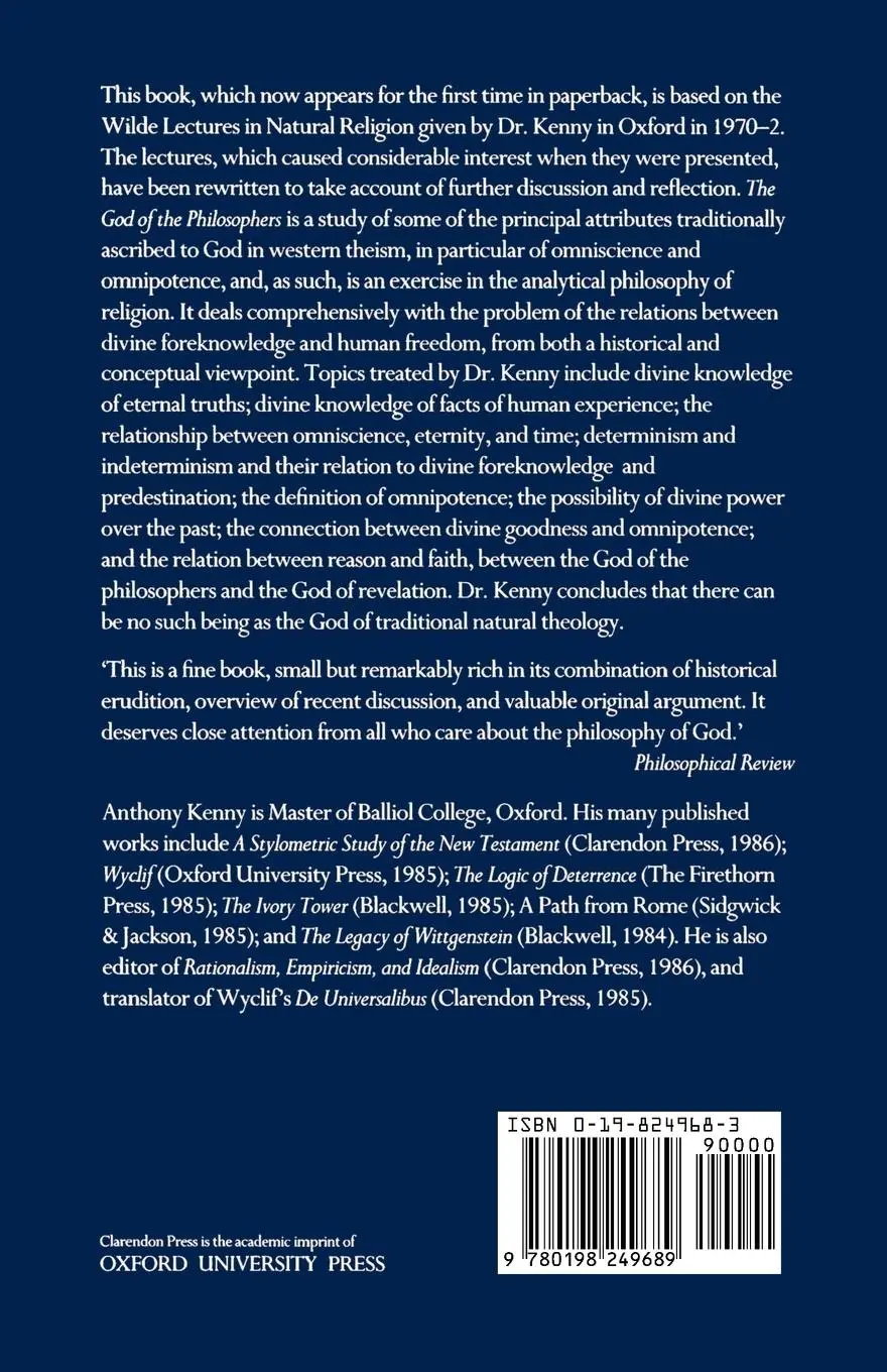 Rückseite: 9780198249689 | The God of the Philosophers | Anthony Kenny | Taschenbuch | Englisch