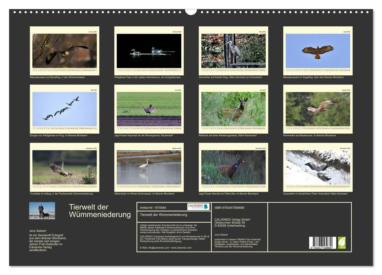 Bild: 9783457569689 | Tierwelt der Wümmeniederung (Wandkalender 2026 DIN A2 quer),...