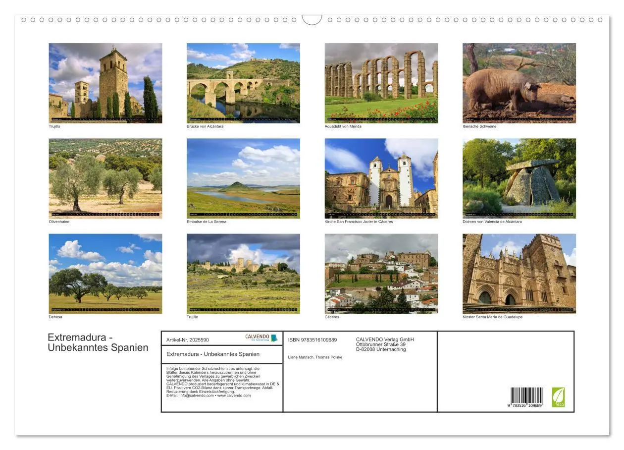Bild: 9783516109689 | Extremadura - Unbekanntes Spanien (Wandkalender 2026 DIN A2 quer),...