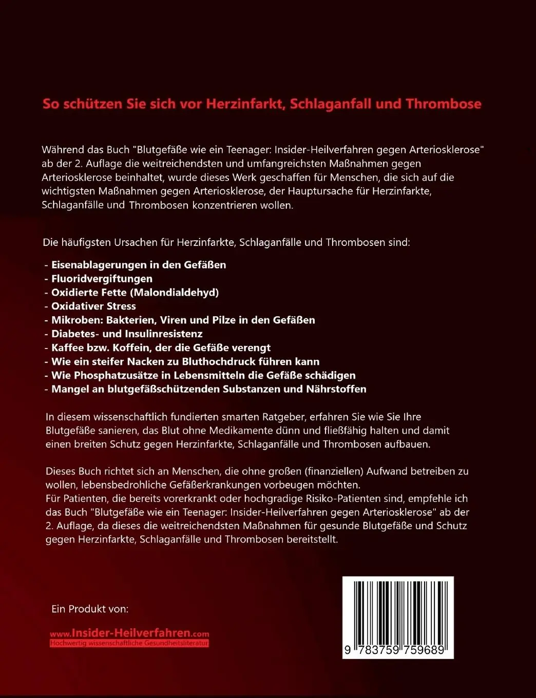 Rückseite: 9783759759689 | So schützen Sie sich vor Herzinfarkt, Schlaganfall und Thrombose