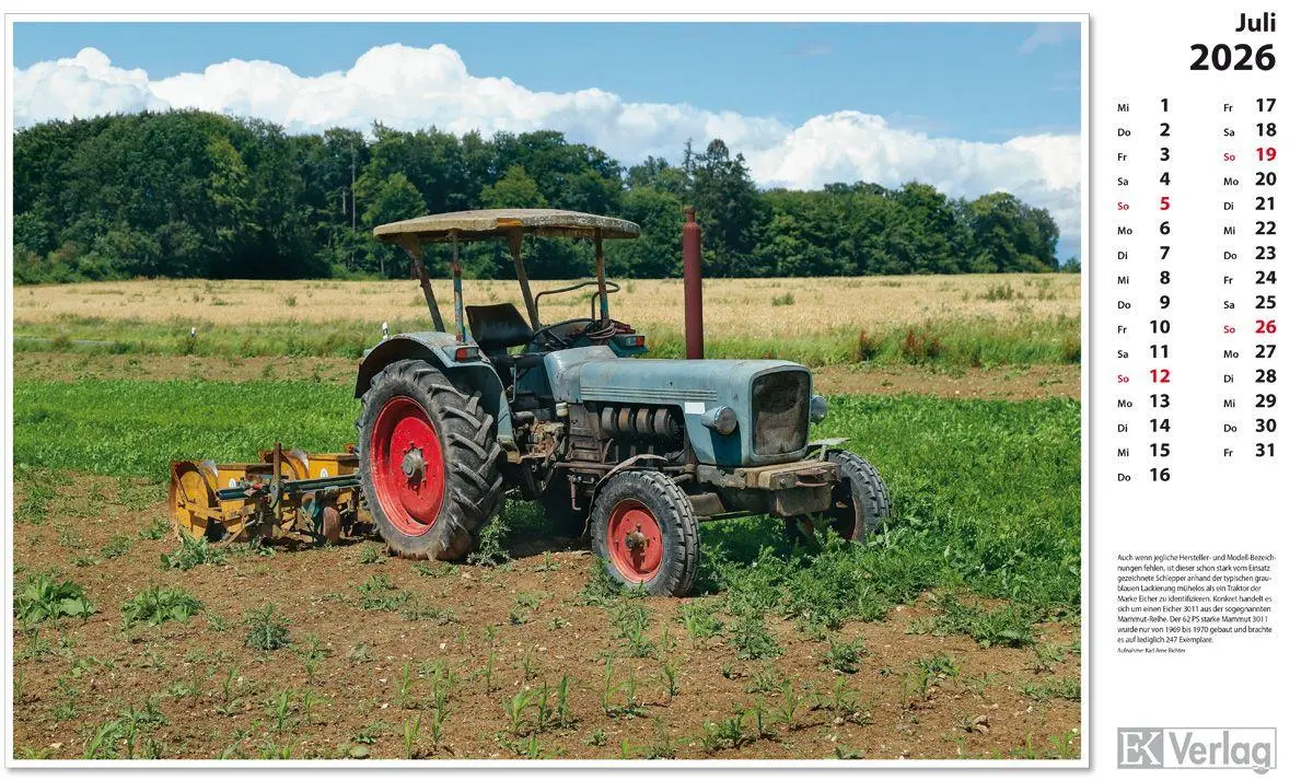 Bild: 9783844659689 | Traktoren 2026 | Kalender | 13 S. | Deutsch | 2026 | EK-Verlag
