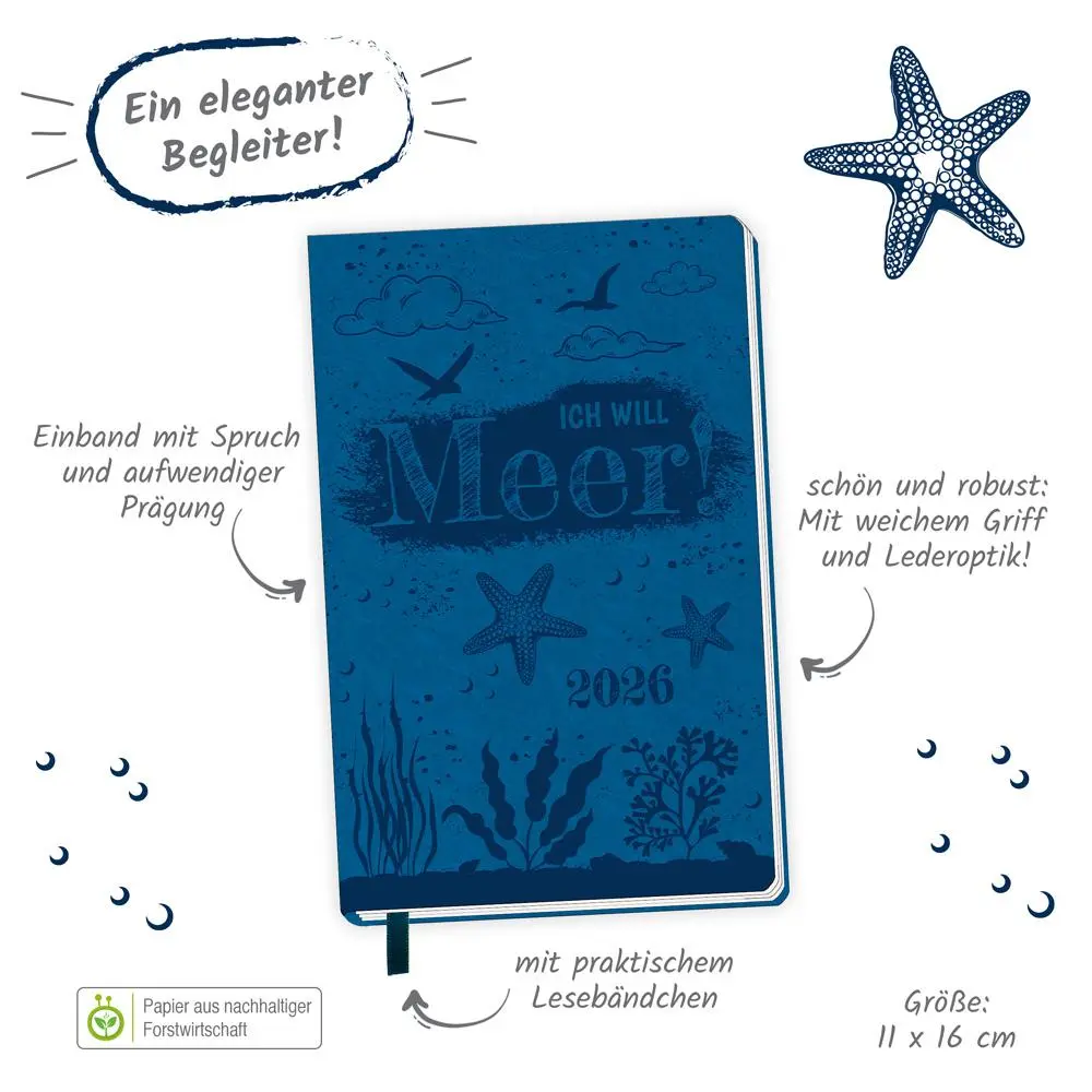 Bild: 4251901509789 | Trötsch Taschenkalender A6 Soft Touch Maritim 2026 | KG | Kalender