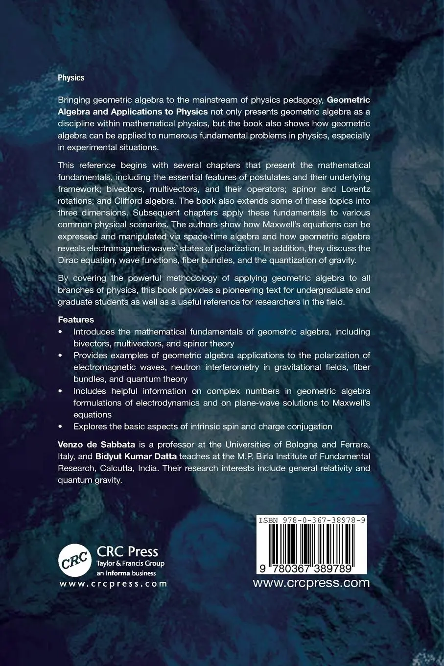 Rückseite: 9780367389789 | Geometric Algebra and Applications to Physics | Sabbata (u. a.) | Buch