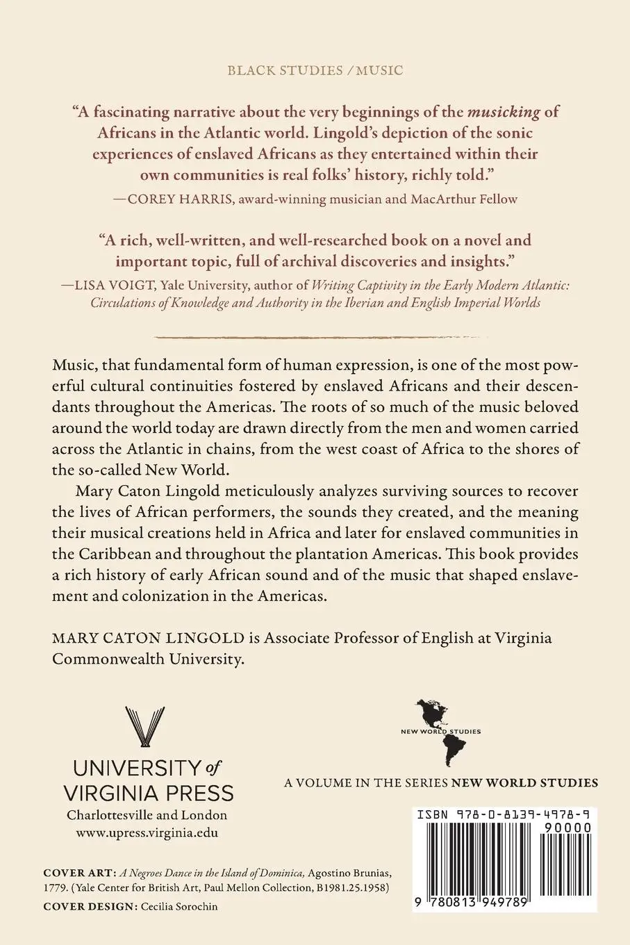 Rückseite: 9780813949789 | African Musicians in the Atlantic World | Mary Caton Lingold | Buch