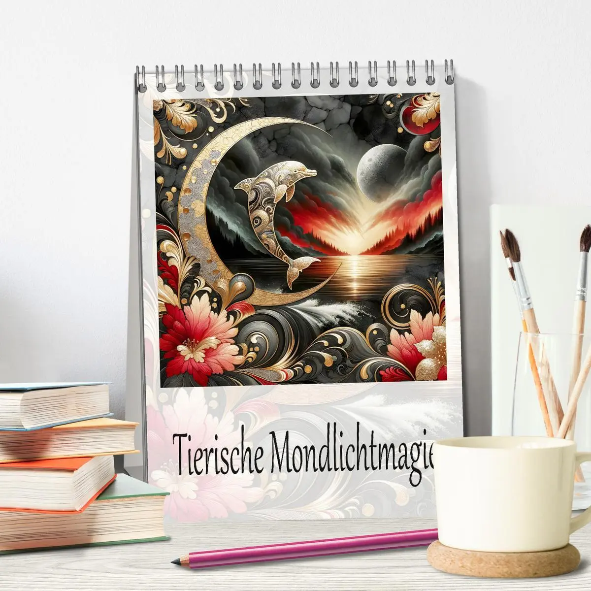 Bild: 9783457249789 | Tierische Mondlichtmagie (Tischkalender 2026 DIN A5 hoch), CALVENDO...