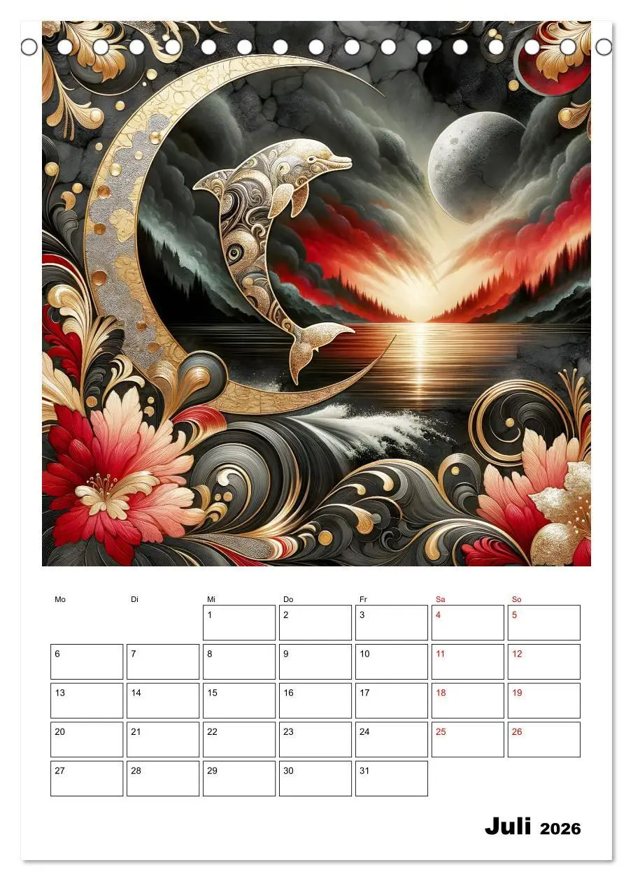 Bild: 9783457249789 | Tierische Mondlichtmagie (Tischkalender 2026 DIN A5 hoch), CALVENDO...