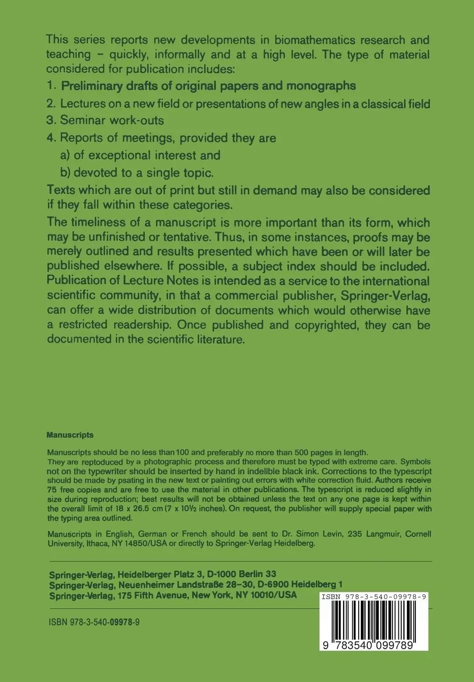 Rückseite: 9783540099789 | Algebras in Genetics | Angelika Wörz-Busekros | Taschenbuch | vi