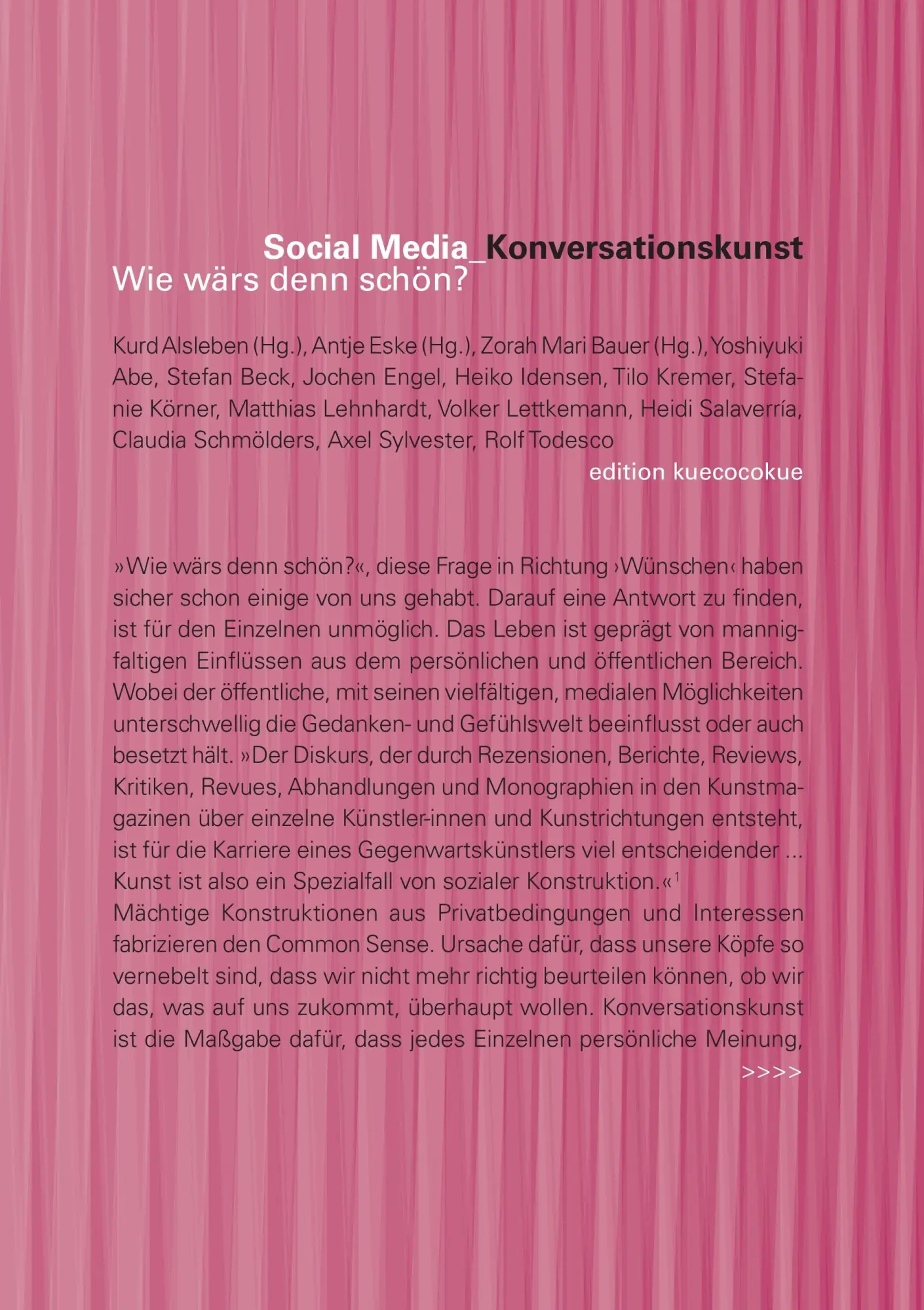 Cover: 9783732229789 | Social Media_Konversationskunst. Wie wärs denn schön? | Taschenbuch