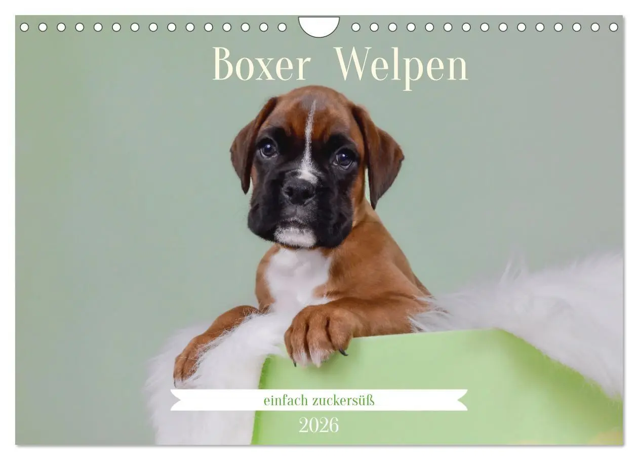 Cover: 9783457309889 | Boxer Welpen einfach zuckersüß (Wandkalender 2026 DIN A4 quer),...