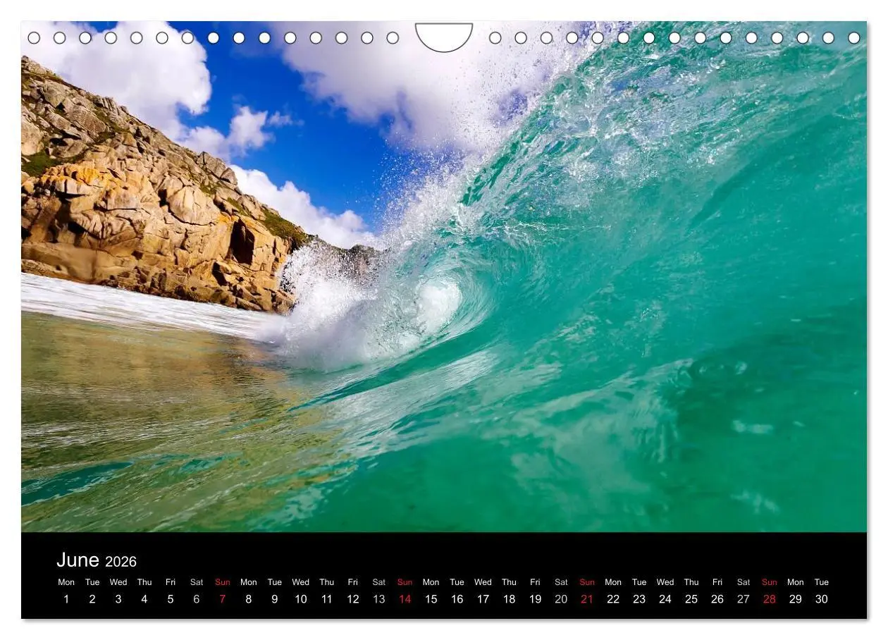 Bild: 9783516569889 | Waves in Cornwall (Wall Calendar 2026 DIN A4 landscape), CALVENDO...