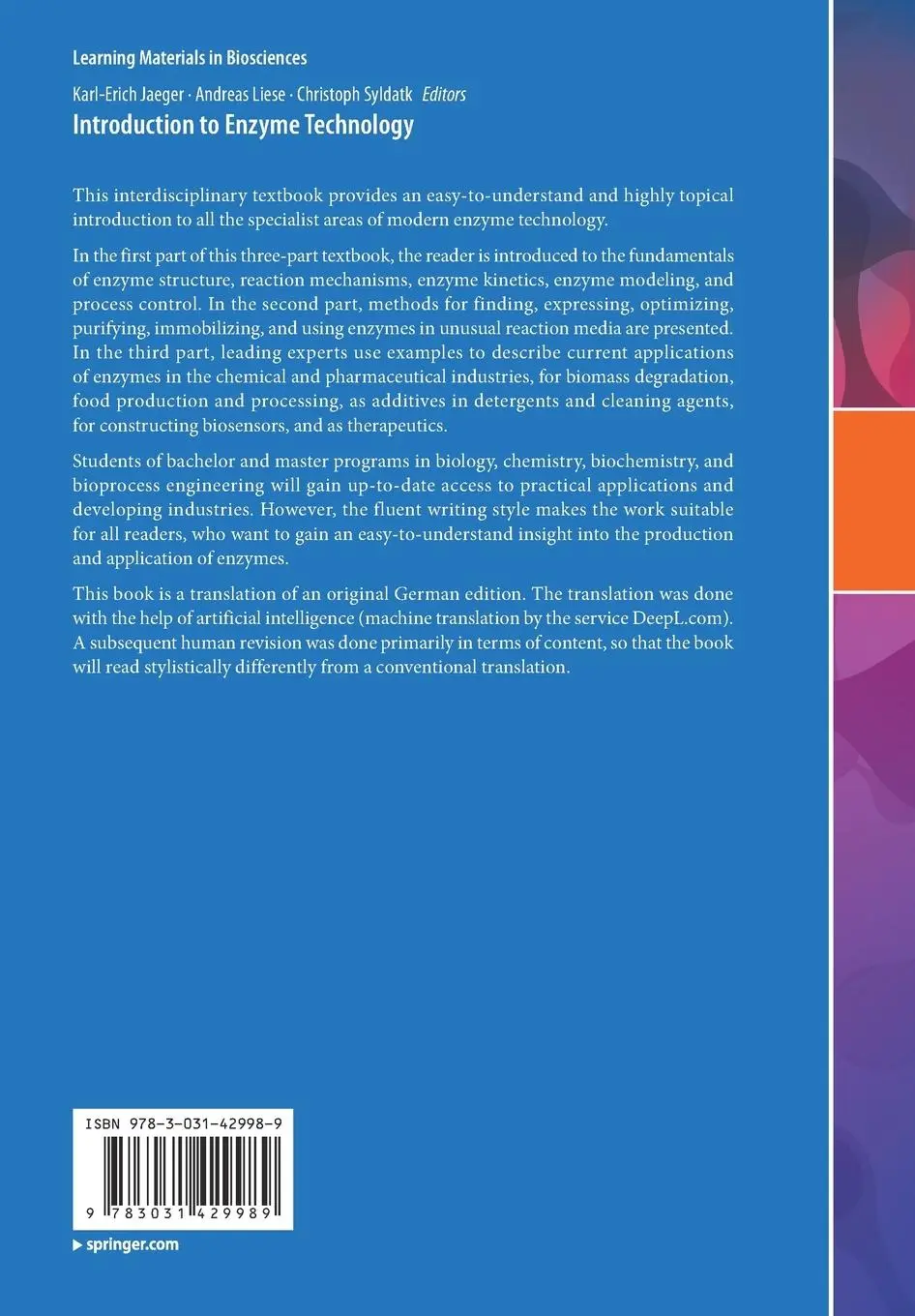 Rückseite: 9783031429989 | Introduction to Enzyme Technology | Karl-Erich Jaeger (u. a.) | Buch