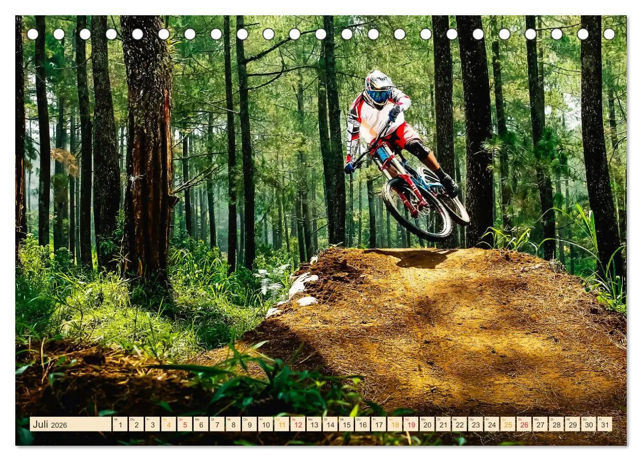 Bild: 9783457919989 | Mountainbike extrem (Tischkalender 2026 DIN A5 quer), CALVENDO...