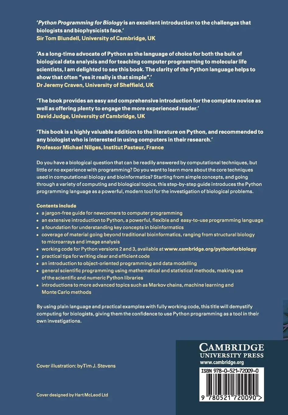 Rückseite: 9780521720090 | Python Programming for Biology | Tim J. Stevens (u. a.) | Taschenbuch