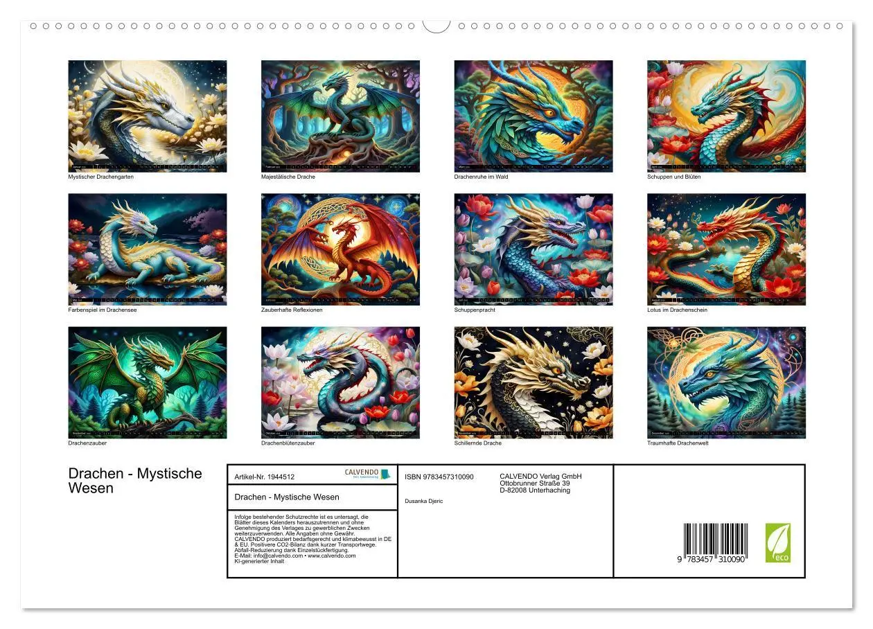 Bild: 9783457310090 | Drachen - Mystische Wesen (hochwertiger Premium Wandkalender 2026...