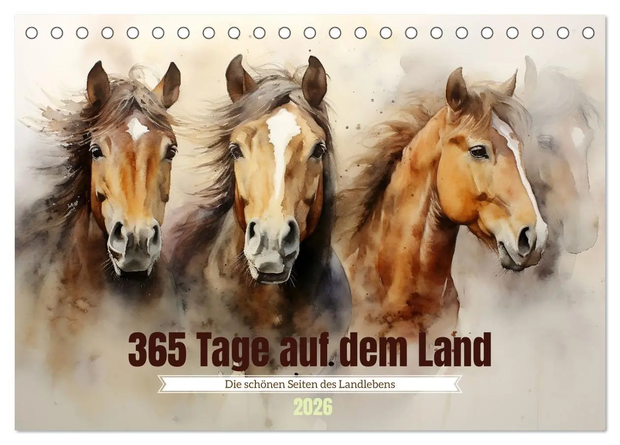 Cover: 9783457480090 | 365 Tage auf dem Land (Tischkalender 2026 DIN A5 quer), CALVENDO...