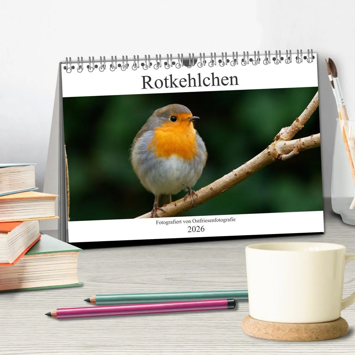 Bild: 9783457620090 | Rotkehlchen - Fotografiert von Ostfriesenfotografie (Tischkalender...