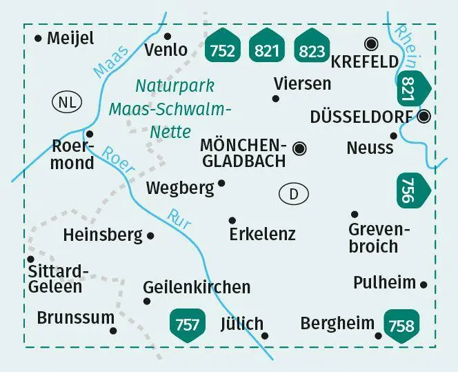 Bild: 9783991540090 | KOMPASS Wanderkarte 755 Niederrhein Süd, Naturpark...