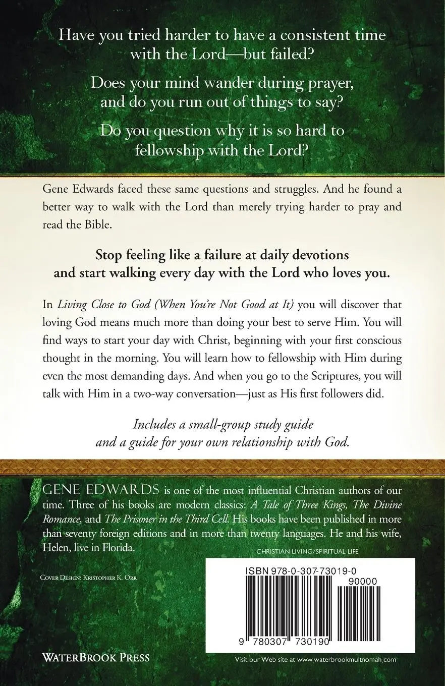 Rückseite: 9780307730190 | Living Close to God (When You're Not Good at It) | Gene Edwards | Buch