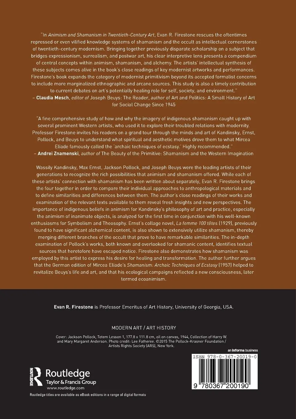 Rückseite: 9780367200190 | Animism and Shamanism in Twentieth-Century Art | Evan R. Firestone