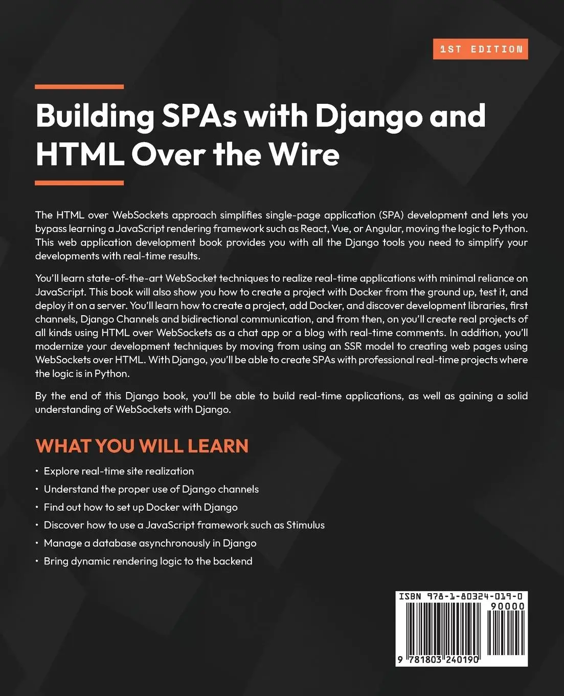 Rückseite: 9781803240190 | Building SPAs with Django and HTML Over the Wire | Andros Fenollosa
