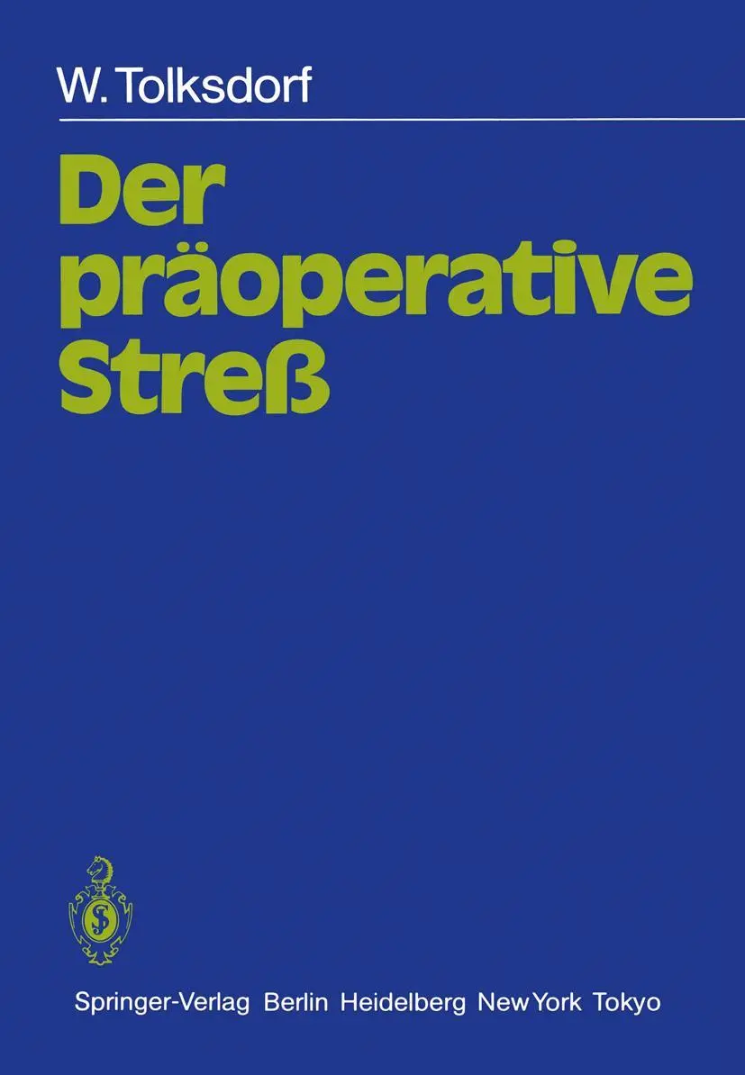 Cover: 9783540150190 | Der präoperative Streß | W. Tolksdorf | Taschenbuch | xii | Deutsch