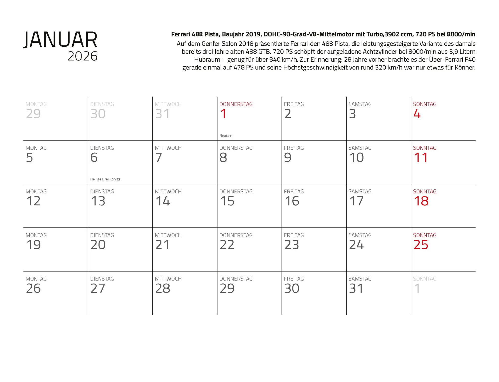 Bild: 9783690190190 | Kalender Best of Maranello 2026 Eintragkalender | Dieter Rebmann