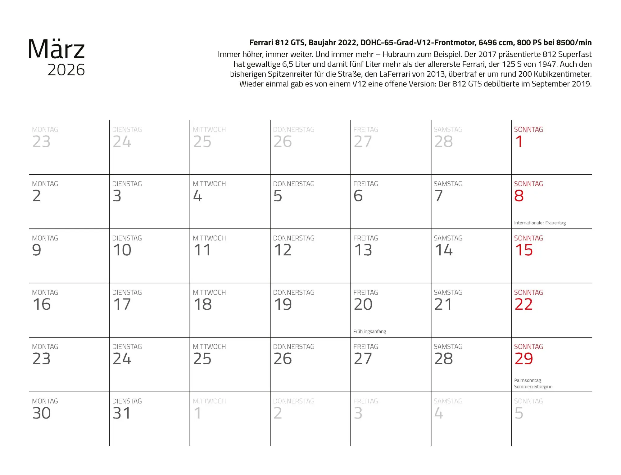 Bild: 9783690190190 | Kalender Best of Maranello 2026 Eintragkalender | Dieter Rebmann
