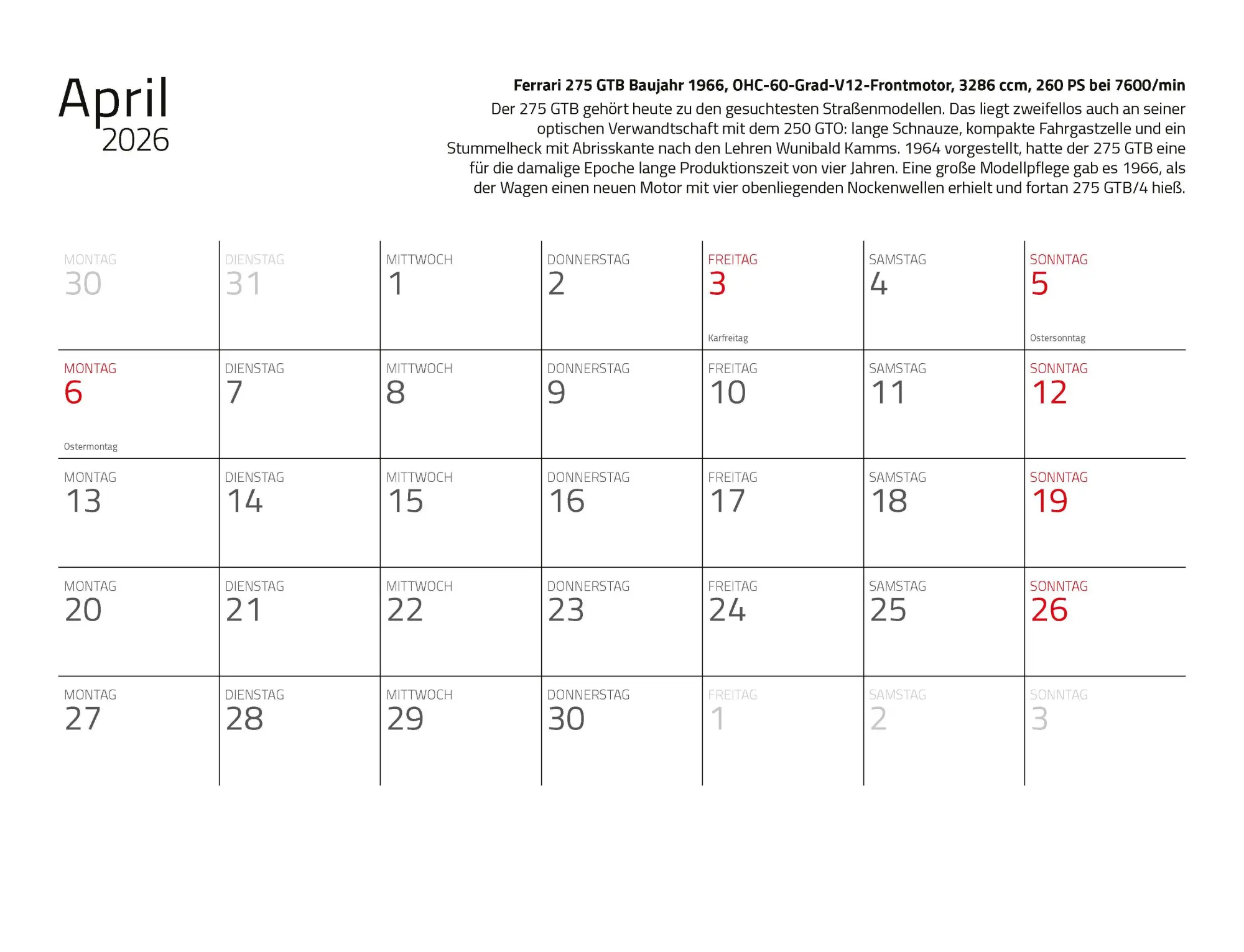 Bild: 9783690190190 | Kalender Best of Maranello 2026 Eintragkalender | Dieter Rebmann