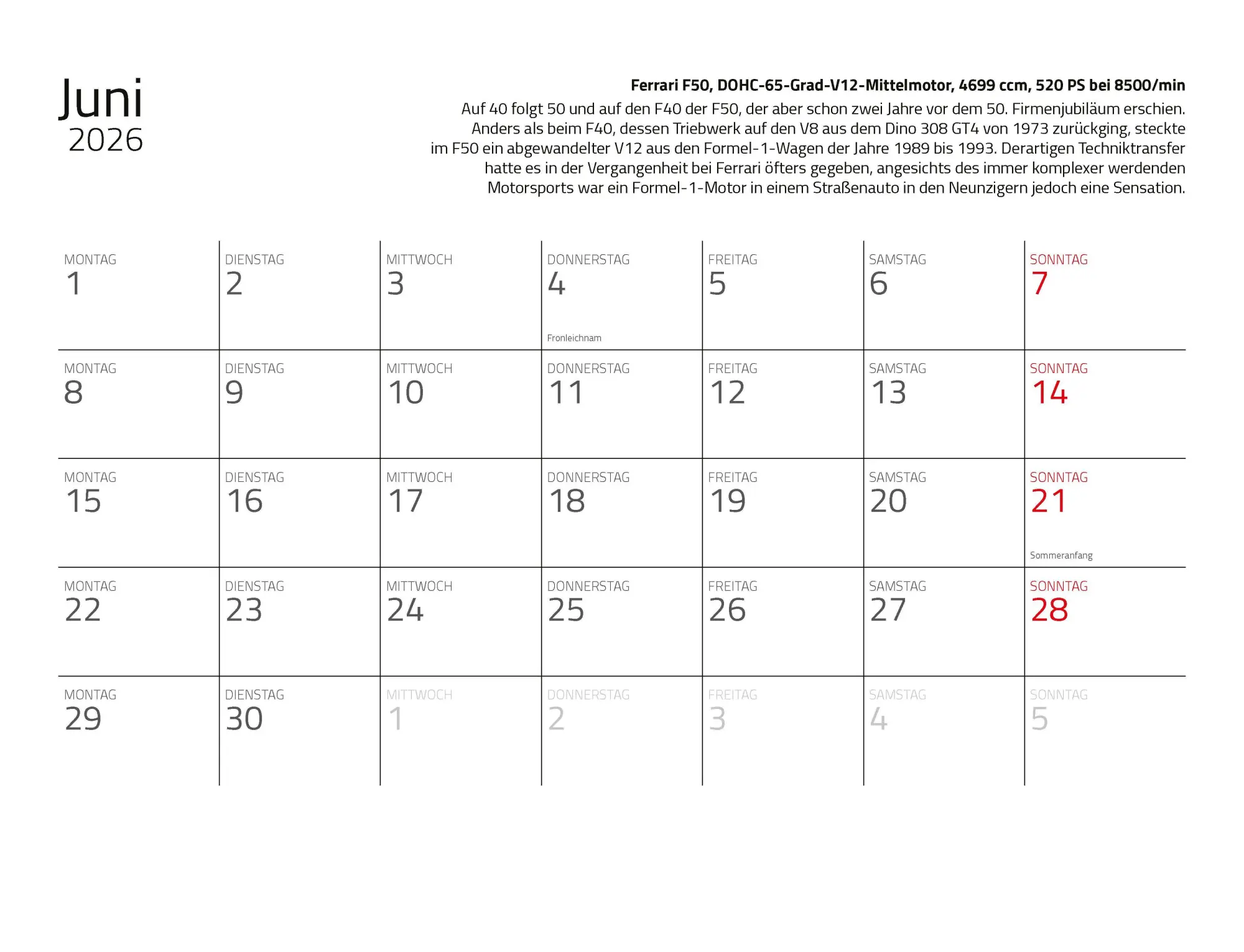 Bild: 9783690190190 | Kalender Best of Maranello 2026 Eintragkalender | Dieter Rebmann