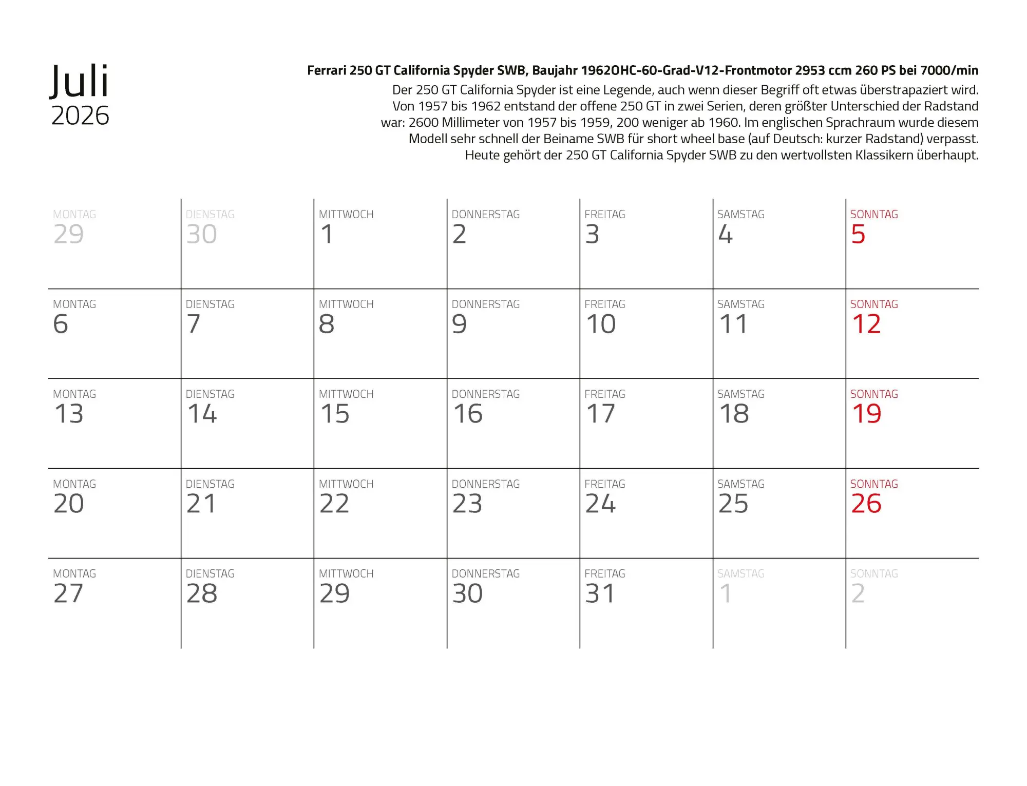 Bild: 9783690190190 | Kalender Best of Maranello 2026 Eintragkalender | Dieter Rebmann