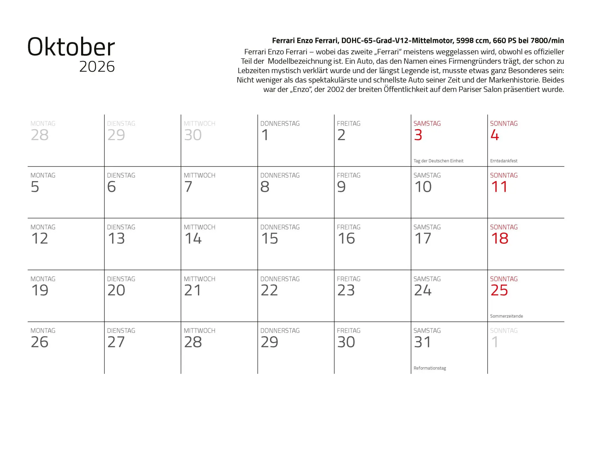 Bild: 9783690190190 | Kalender Best of Maranello 2026 Eintragkalender | Dieter Rebmann
