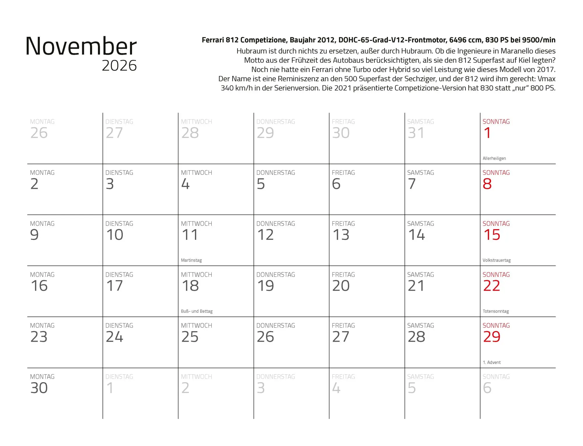 Bild: 9783690190190 | Kalender Best of Maranello 2026 Eintragkalender | Dieter Rebmann
