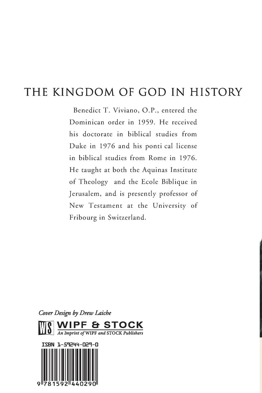 Rückseite: 9781592440290 | The Kingdom of God in History | Benedict Thomas Op Viviano | Buch