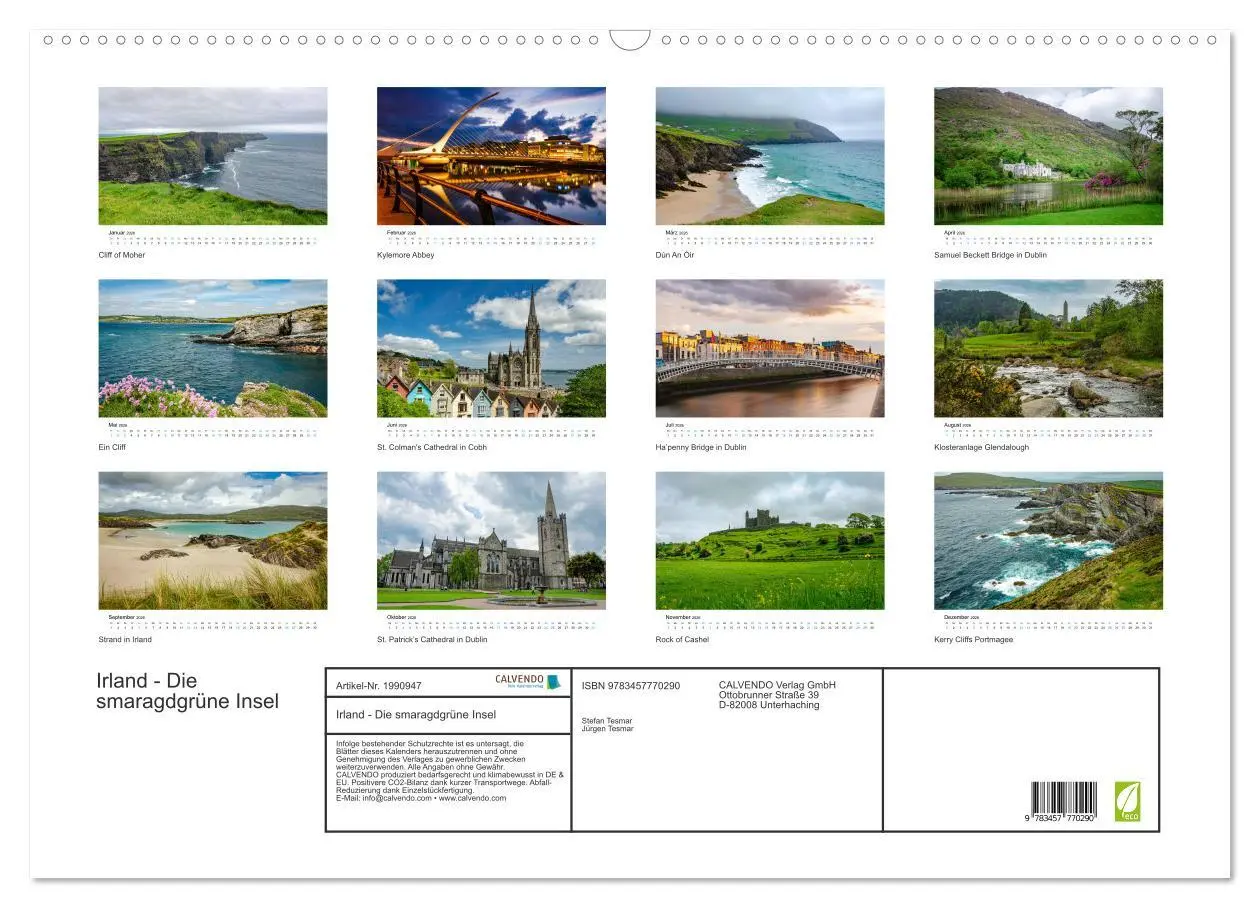 Bild: 9783457770290 | Irland - Die smaragdgrüne Insel (Wandkalender 2026 DIN A2 quer),...