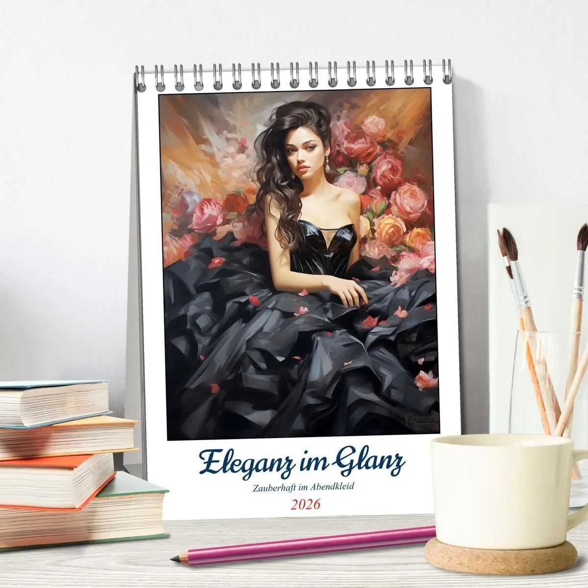 Bild: 9783516310290 | Eleganz im Glanz. Zauberhaft im Abendkleid (Tischkalender 2026 DIN...