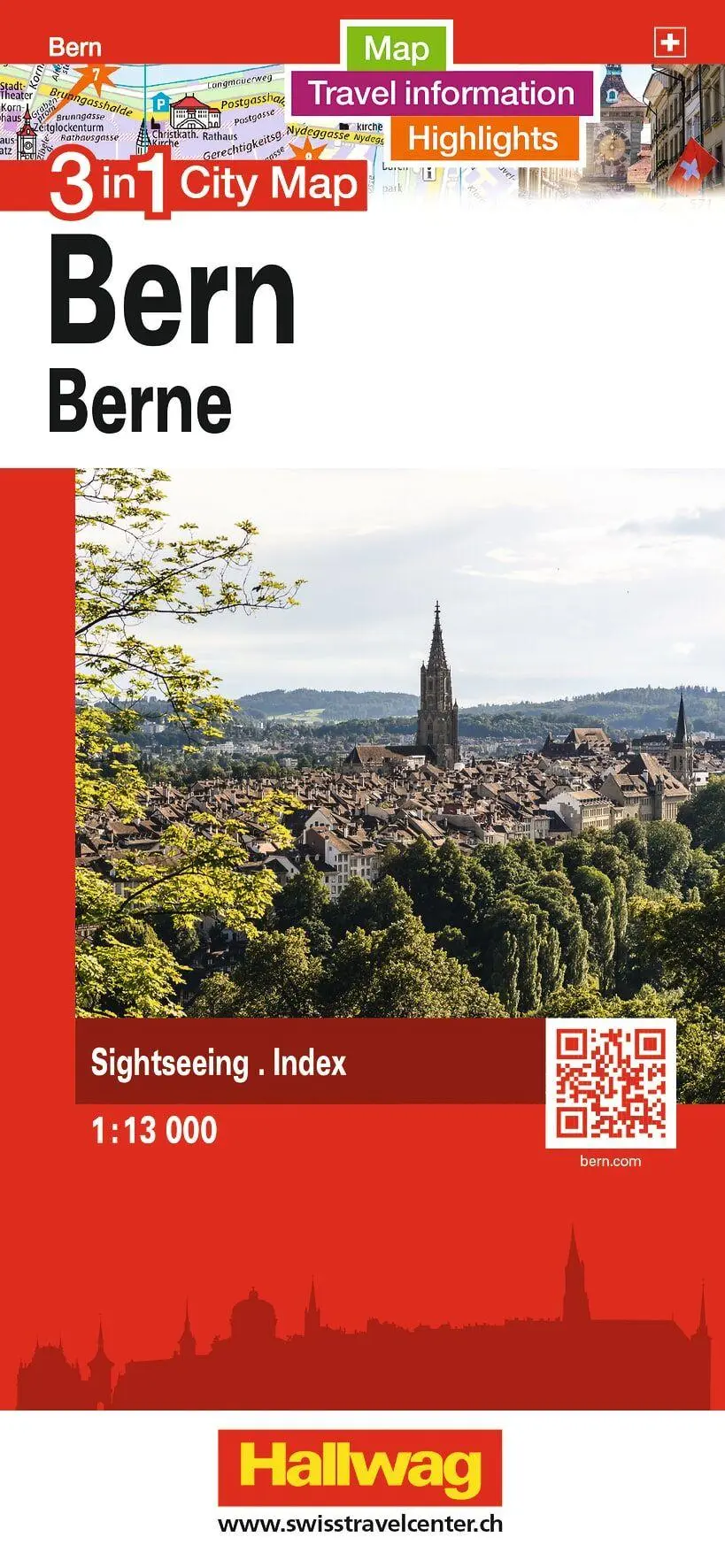 Cover: 9783828330290 | Hallwag Stadtplan Bern | (Land-)Karte | City Map 3 in 1 | Deutsch