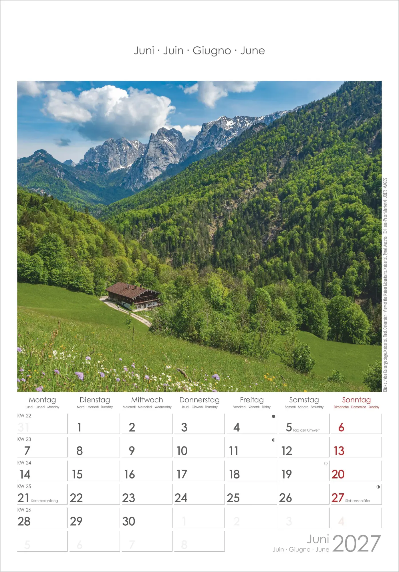 Bild: 4069095010390 | Alpen 2027 | Neumann Verlage GmbH &amp; Co KG | Kalender | Spiralbindung