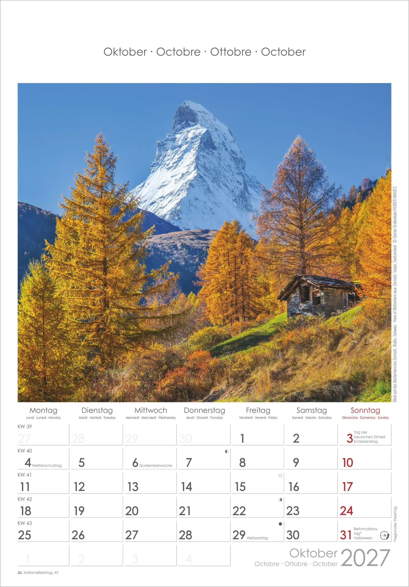 Bild: 4069095010390 | Alpen 2027 | Neumann Verlage GmbH &amp; Co KG | Kalender | Spiralbindung