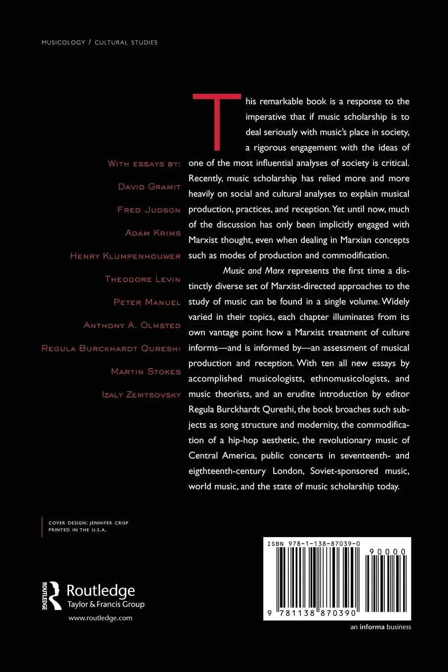 Rückseite: 9781138870390 | Music and Marx | Ideas, Practice, Politics | Regula Burckhardt Qureshi