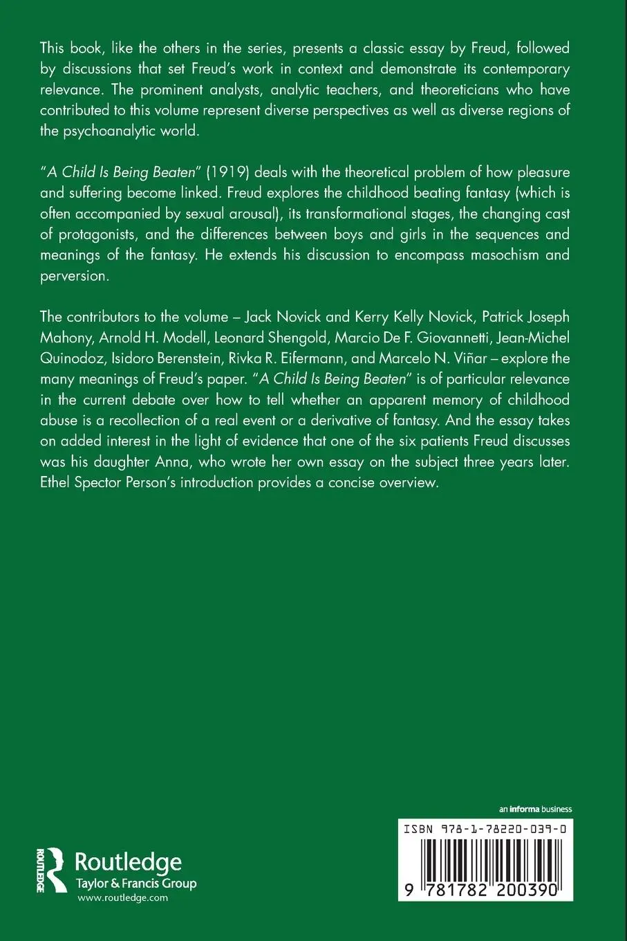 Rückseite: 9781782200390 | On Freud's A Child is Being Beaten | Ethel Spector Person | Buch