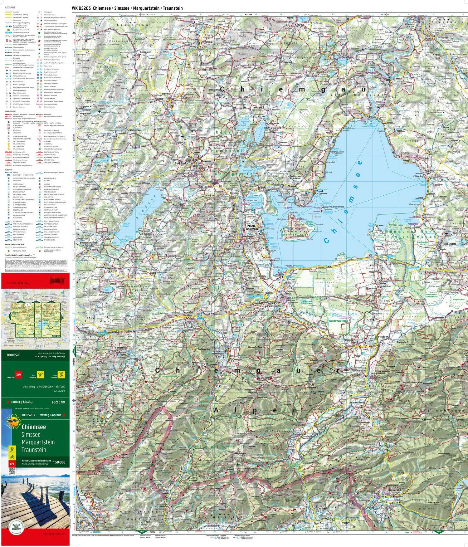 Bild: 9783707920390 | Chiemsee, Wander-, Rad- und Freizeitkarte 1:50.000, freytag &amp;...