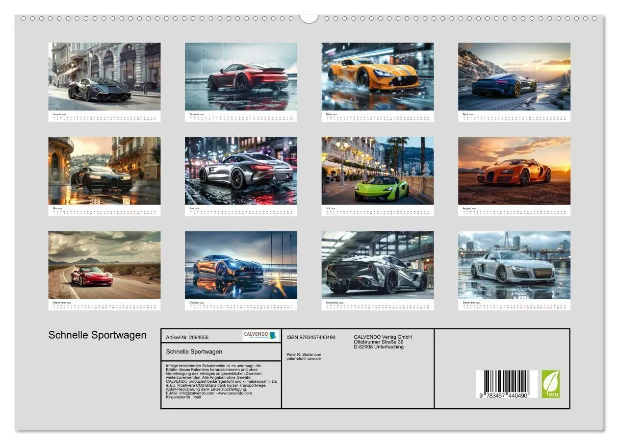 Bild: 9783457440490 | Schnelle Sportwagen (hochwertiger Premium Wandkalender 2026 DIN A2...