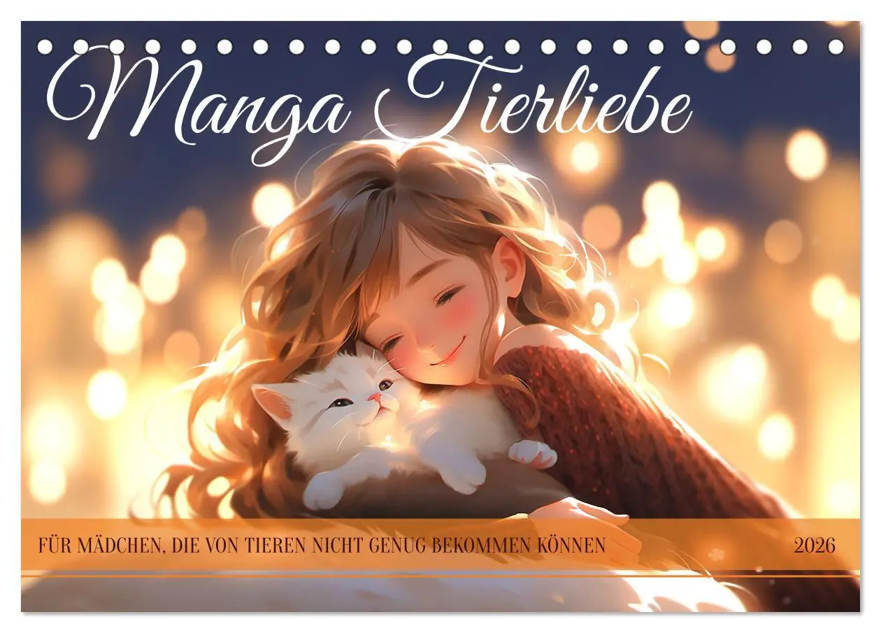 Cover: 9783457510490 | Manga Tierliebe (Tischkalender 2026 DIN A5 quer), CALVENDO...