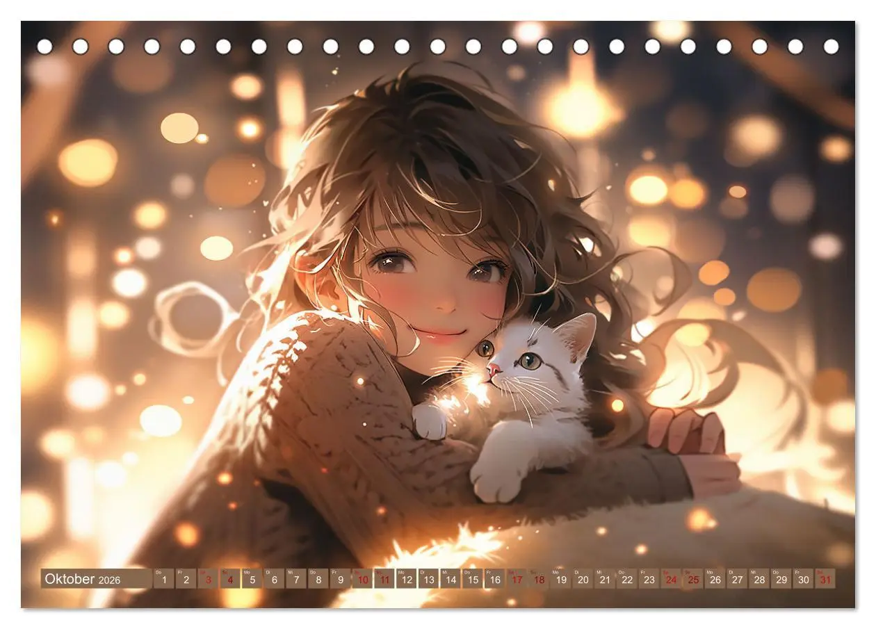 Bild: 9783457510490 | Manga Tierliebe (Tischkalender 2026 DIN A5 quer), CALVENDO...