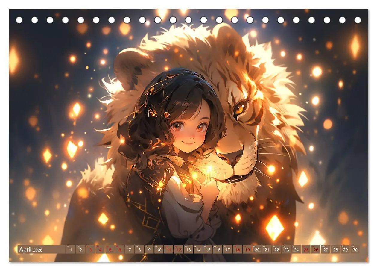 Bild: 9783457510490 | Manga Tierliebe (Tischkalender 2026 DIN A5 quer), CALVENDO...