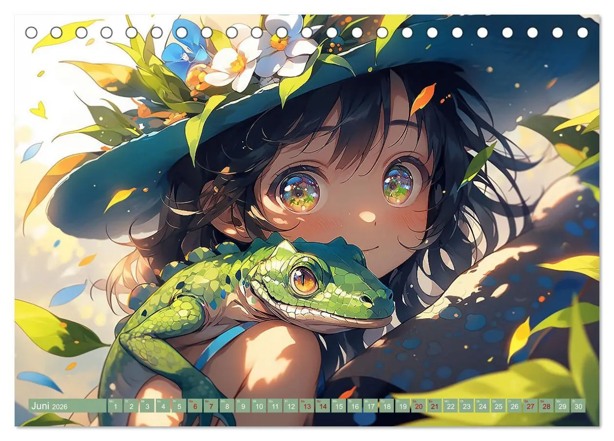 Bild: 9783457510490 | Manga Tierliebe (Tischkalender 2026 DIN A5 quer), CALVENDO...