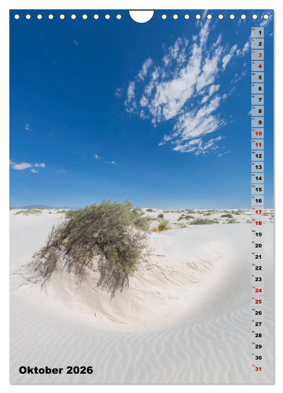 Bild: 9783516390490 | WHITE SANDS NATIONAL MONUMENT Wüstenimpressionen (Wandkalender 2026...