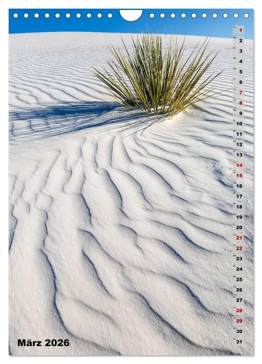 Bild: 9783516390490 | WHITE SANDS NATIONAL MONUMENT Wüstenimpressionen (Wandkalender 2026...