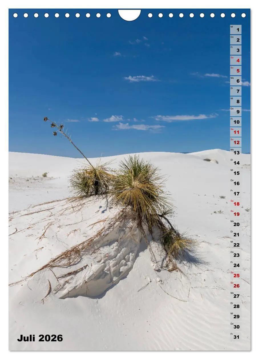 Bild: 9783516390490 | WHITE SANDS NATIONAL MONUMENT Wüstenimpressionen (Wandkalender 2026...