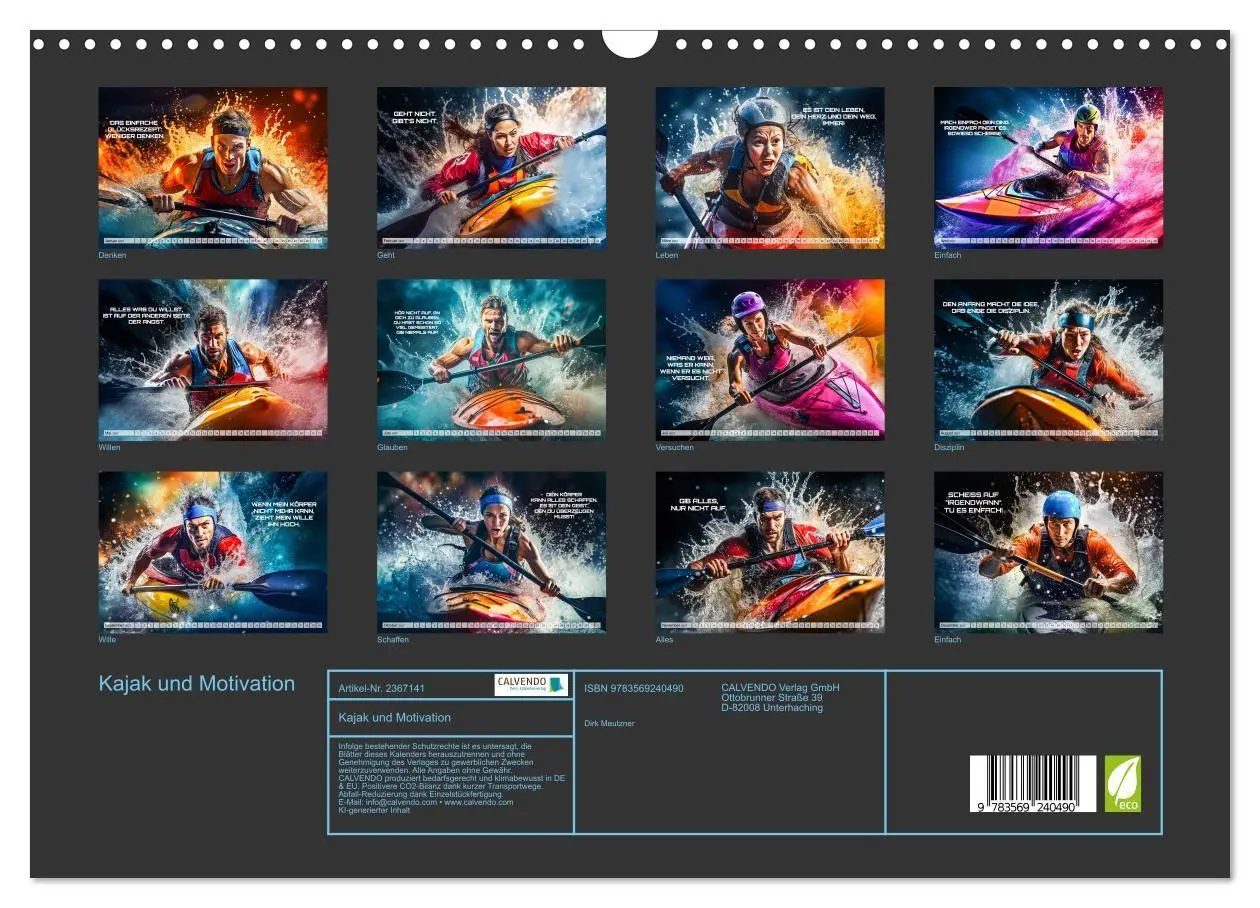 Bild: 9783569240490 | Kajak und Motivation (Wandkalender 2027 DIN A3 quer), CALVENDO...